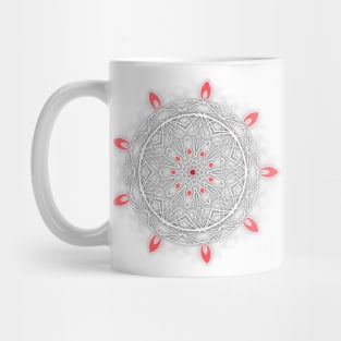 Coral Pedals Mandala White Mug